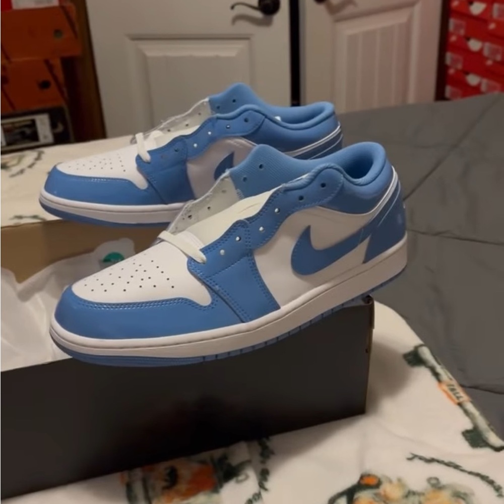 Air Jordan UNC Blue and White Sneakers - Picture 3 of 7